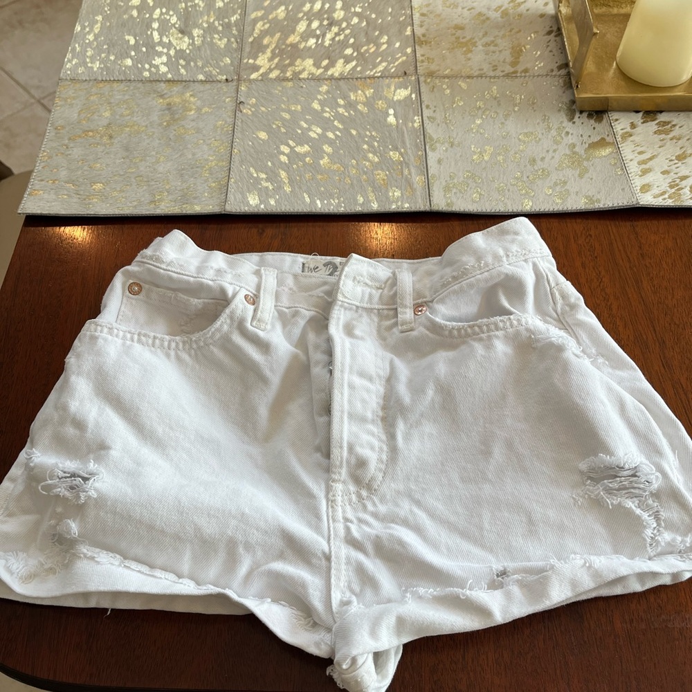 We The Free White Jean Shorts